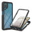 3 in 1 Full-Coverage Protection PC + TPU Protective Case with PET Screen Protector for Samsung Galaxy A12 - Black - 1