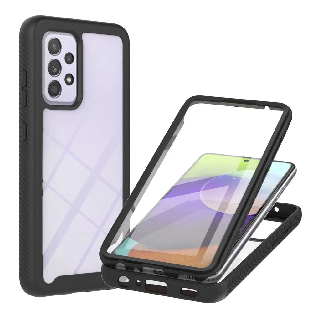Full-Coverage Protection PET Screen Protector + PC+TPU Protective Case for Samsung Galaxy A52 4G/5G / A52s 5G / A52s 5G - Black - 1