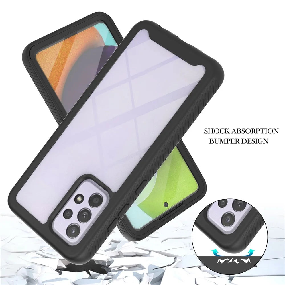 Full-Coverage Protection PET Screen Protector + PC+TPU Protective Case for Samsung Galaxy A52 4G/5G / A52s 5G / A52s 5G - Black - 2