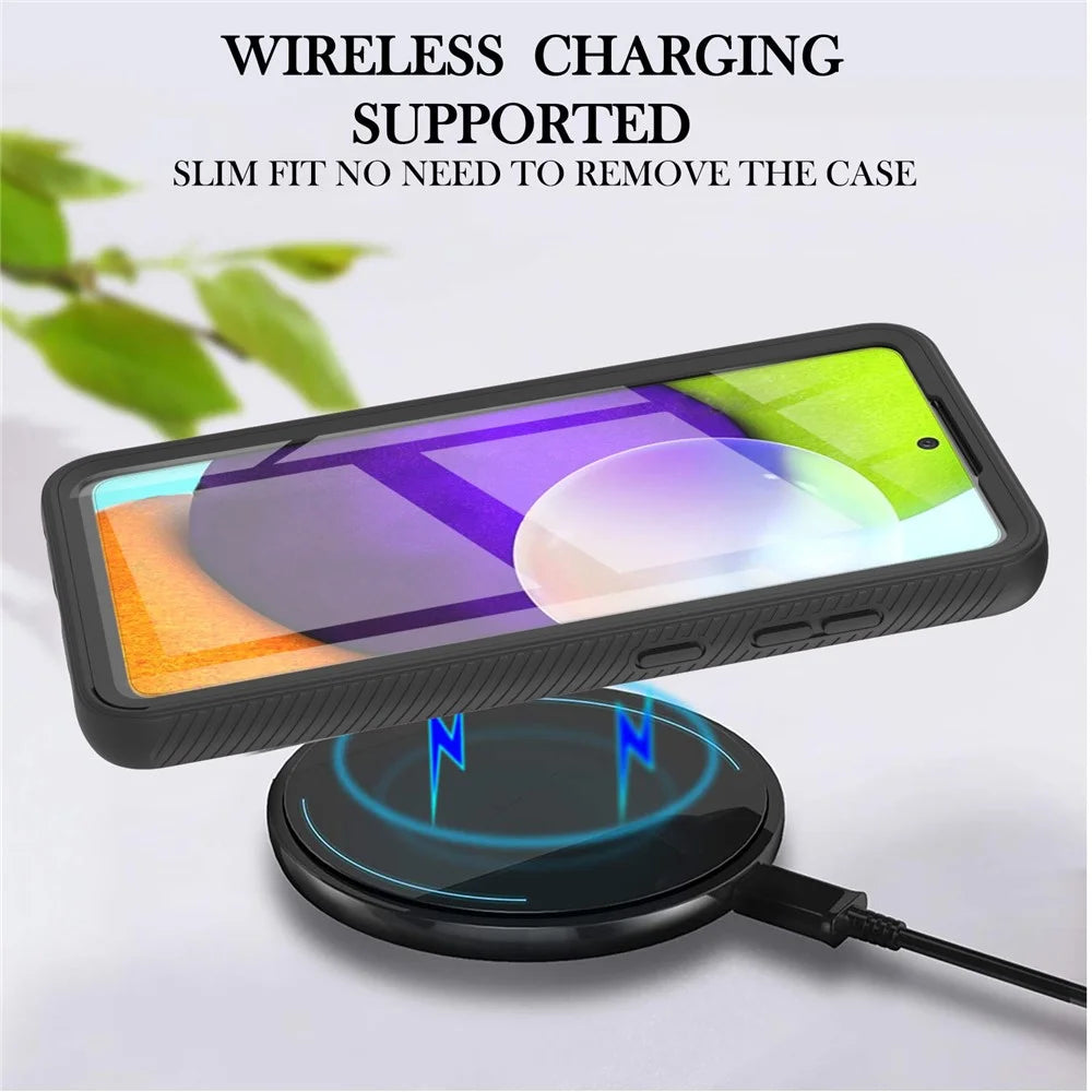 Full-Coverage Protection PET Screen Protector + PC+TPU Protective Case for Samsung Galaxy A52 4G/5G / A52s 5G / A52s 5G - Black - 4