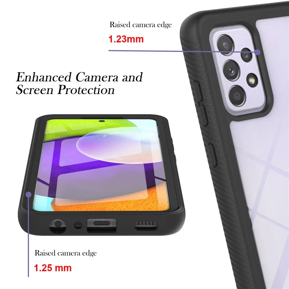 Full-Coverage Protection PET Screen Protector + PC+TPU Protective Case for Samsung Galaxy A52 4G/5G / A52s 5G / A52s 5G - Black - 5