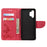 Butterflies Flower Pattern Design Imprinting Leather Wallet Stand Case for Samsung Galaxy A32 4G (EU Version) - Red - 3
