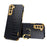 Precise Cutout Electroplating Crocodile Texture PU Leather Coated TPU Phone Cover with Ring Holder for Samsung Galaxy S21 Plus 5G - Black - 1
