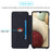 LC.IMEEKE Retro Style Leather Phone Case Cover with Card Holder for Samsung Galaxy A12 - Black - 6