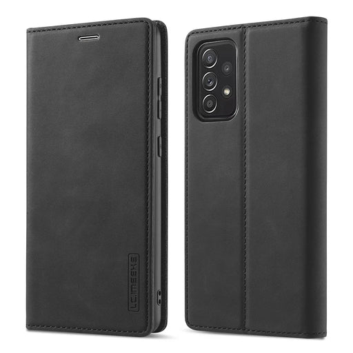 LC.IMEEKE LC Strong Magnetic Series Leather Wallet Phone Protective Shell for Samsung Galaxy A52 4G/5G / A52s 5G - Black - 1