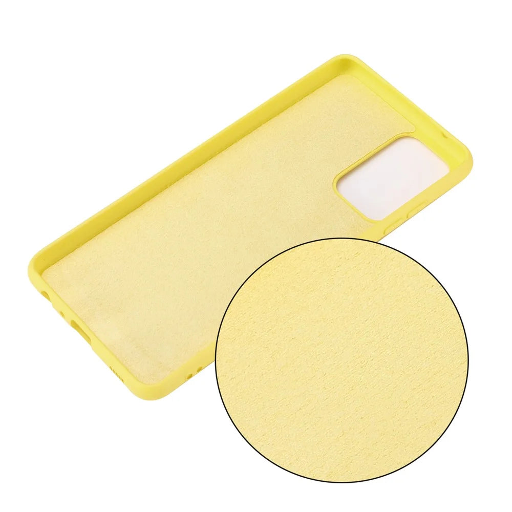 For Samsung Galaxy A52 4G/5G/ A52s 5G Anti-scratch Soft Liquid Silicone Phone Case Protective Cover Shell - Yellow - 3
