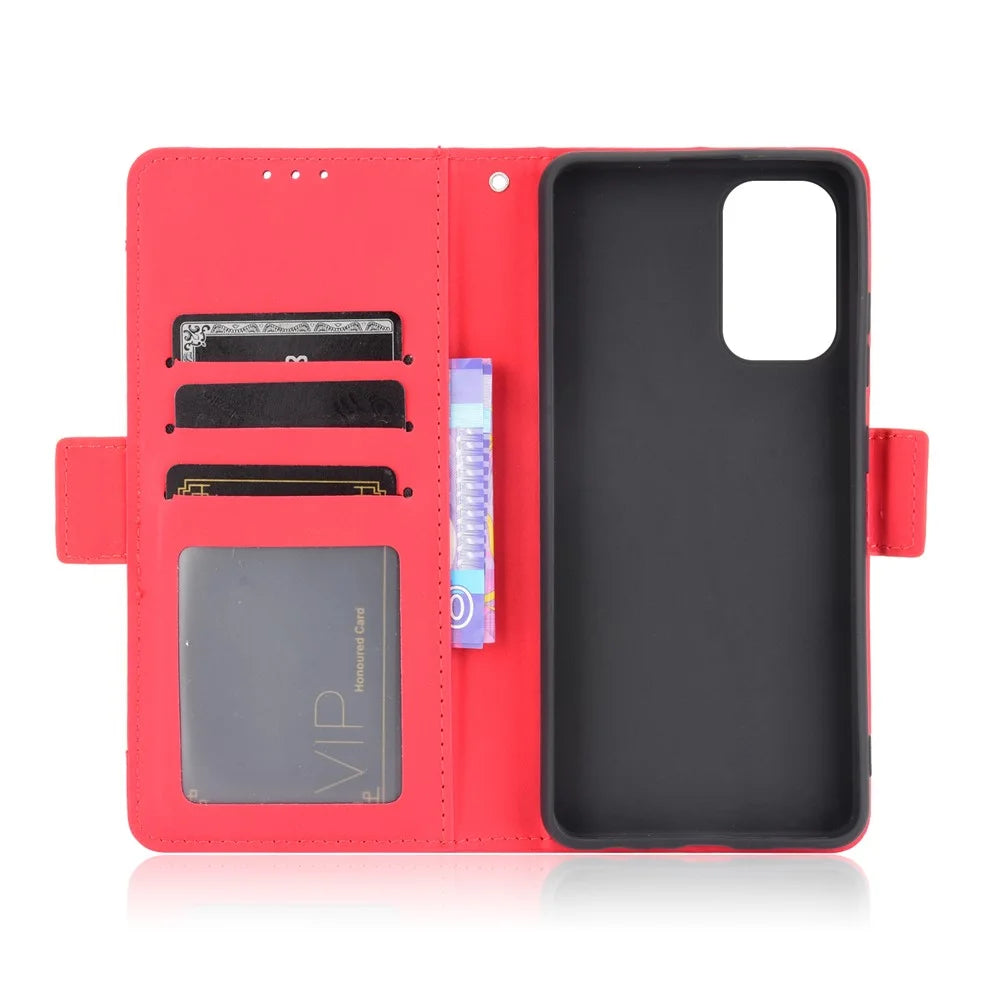 Leather Wallet Protective Case with Multiple Card Slots for Samsung Galaxy A32 4G (US Version) - Red - 5