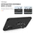 Anti-Fall Hybrid Phone Case Ring Shape Kickstand Design Cover for Samsung Galaxy A72 5G / 4G - Black - 7
