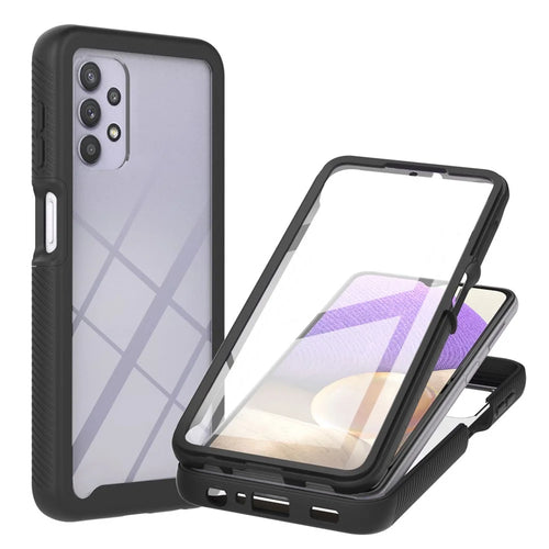 3 in 1 Full Protection Anti-Drop PC+TPU Protective Case with PET Screen Protector for Samsung Galaxy A32 5G/M32 5G - Black - 1