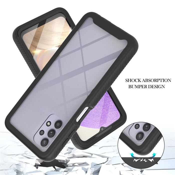 3 in 1 Full Protection Anti-Drop PC+TPU Protective Case with PET Screen Protector for Samsung Galaxy A32 5G/M32 5G - Black - 2