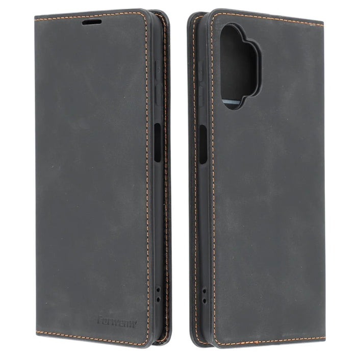 FORWENW Fantasy Series Skin Feeling Leather Case for Samsung Galaxy A32 5G/M32 5G - Black - 1
