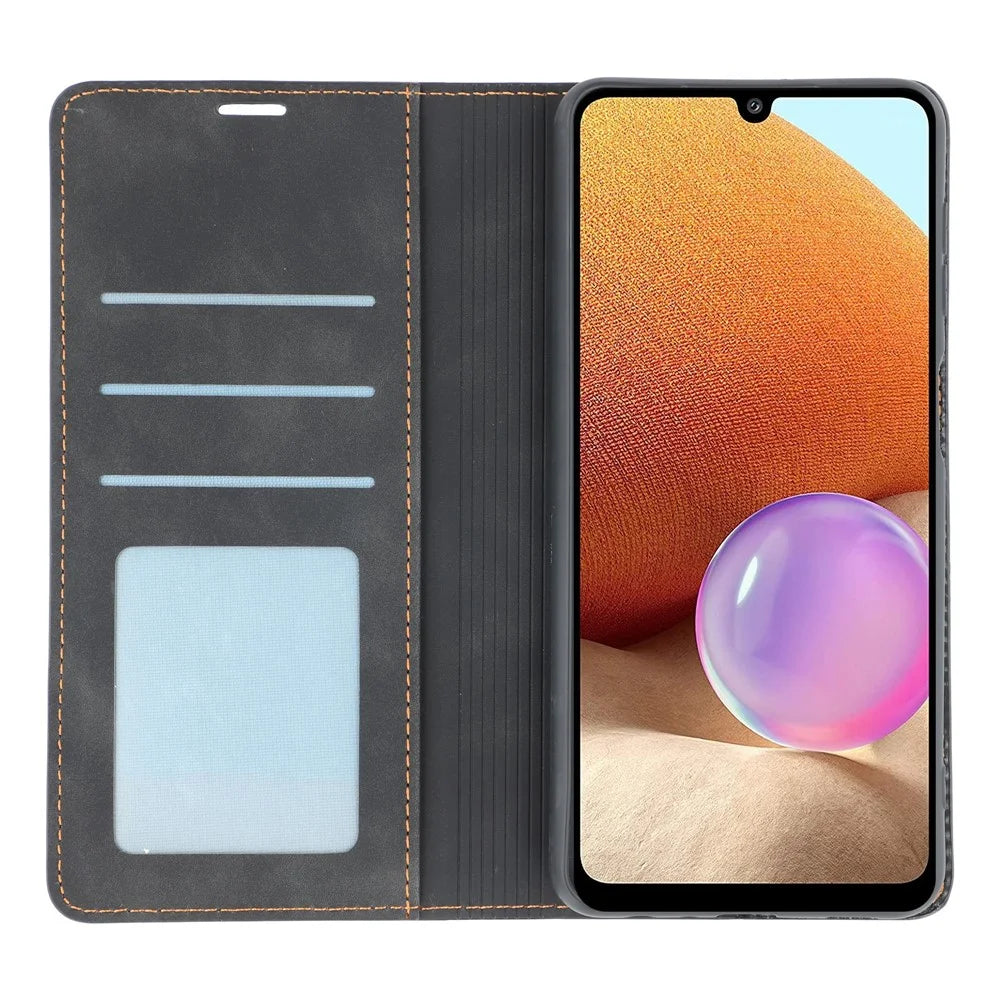 FORWENW Fantasy Series Skin Feeling Leather Case for Samsung Galaxy A32 5G/M32 5G - Black - 2