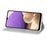 Glittery Powder Splicing Wallet Leather Case Stand Cover with Strap for Samsung Galaxy A32 5G/M32 5G - Silver - 5