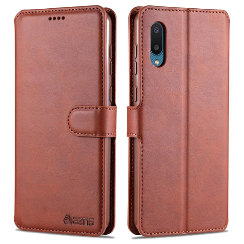 AZNS Wallet Leather Stand Case for Samsung Galaxy A02/M02 - Brown - 1
