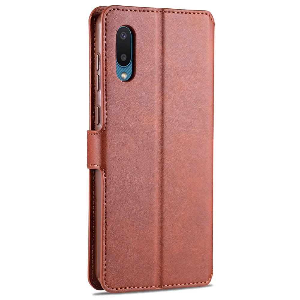 AZNS Wallet Leather Stand Case for Samsung Galaxy A02/M02 - Brown - 3