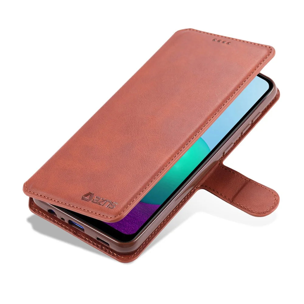 AZNS Wallet Leather Stand Case for Samsung Galaxy A02/M02 - Brown - 4