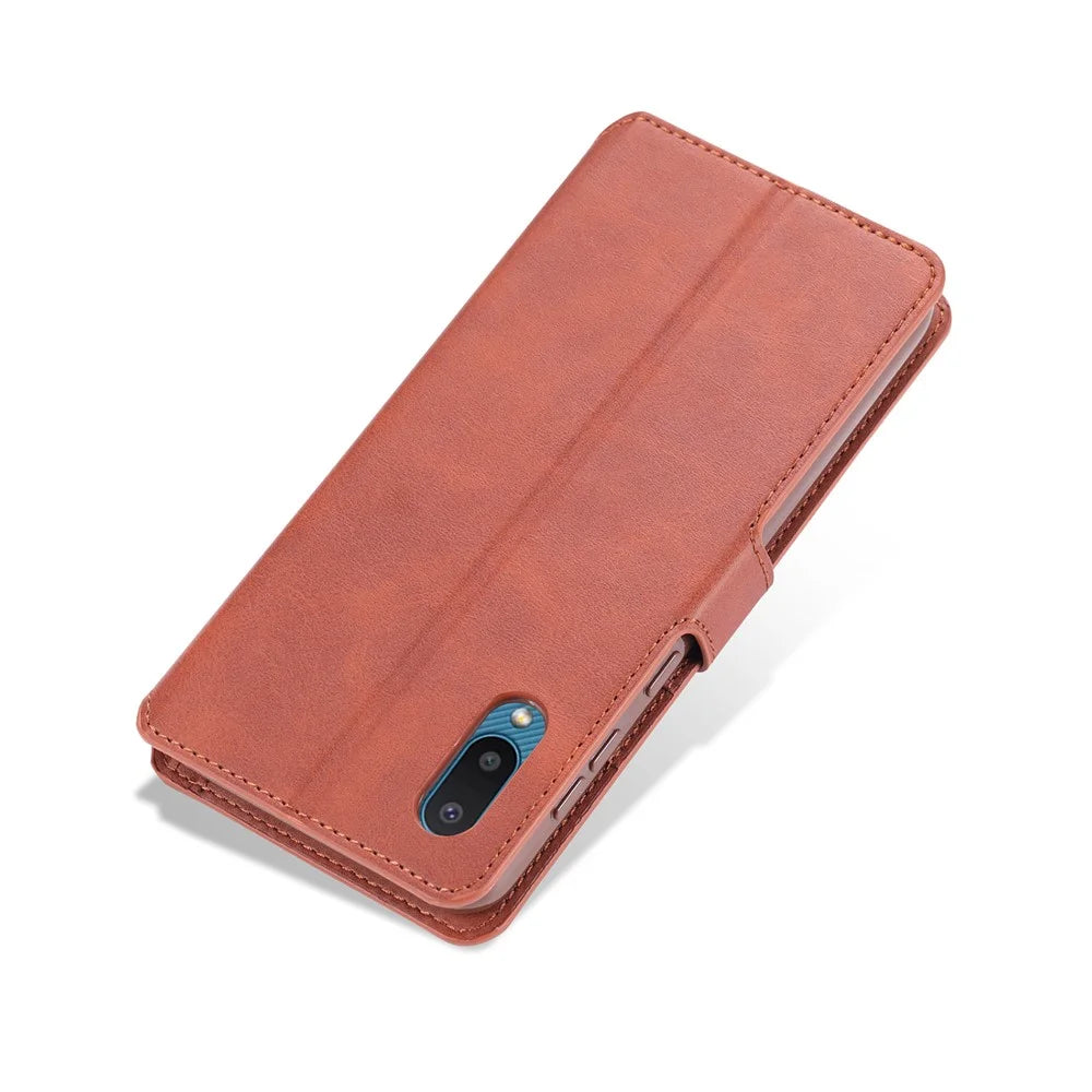AZNS Wallet Leather Stand Case for Samsung Galaxy A02/M02 - Brown - 5