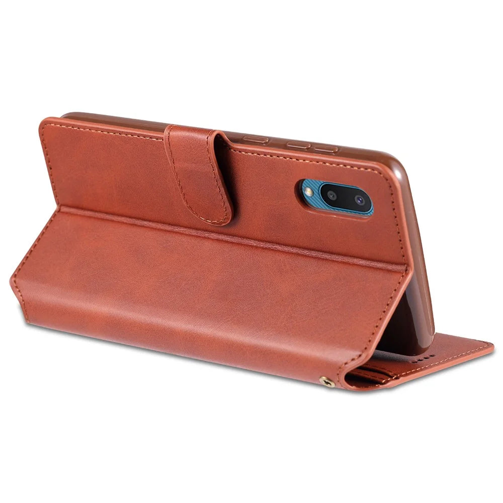 AZNS Wallet Leather Stand Case for Samsung Galaxy A02/M02 - Brown - 7