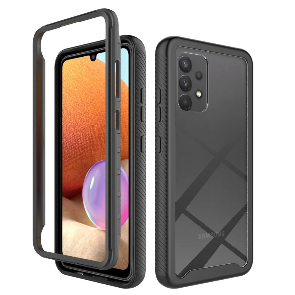 TPU PC Hybrid Case Shockproof Phone Cover for Samsung Galaxy A32 4G (EU Version) - Black - 1