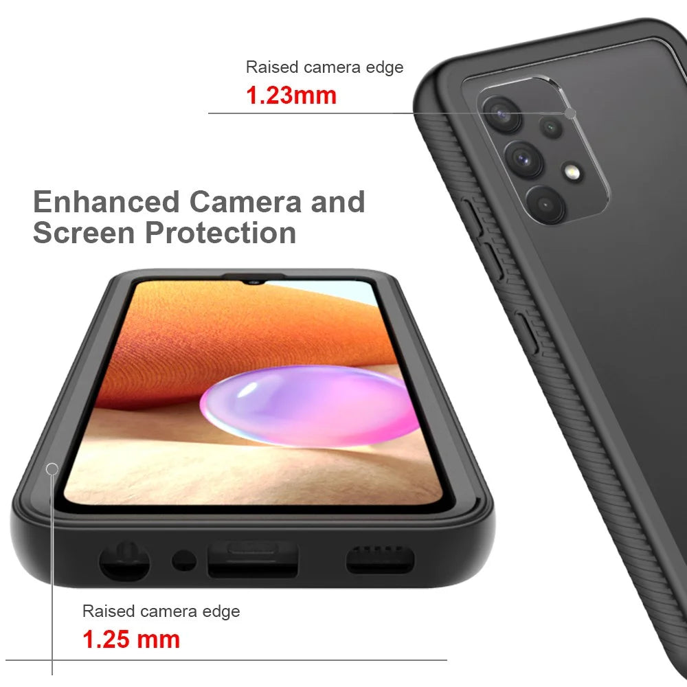 TPU PC Hybrid Case Shockproof Phone Cover for Samsung Galaxy A32 4G (EU Version) - Black - 4