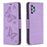 Imprint Butterfly Leather Wallet Case for Samsung Galaxy A32 4G (EU Version) - Purple - 1