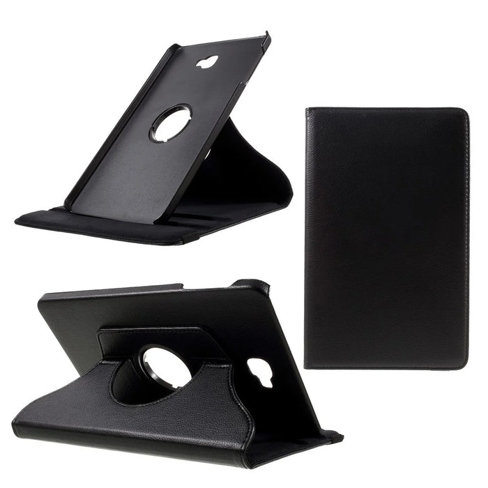 Litchi Texture Rotary Stand Leather Tablet Case for Samsung Galaxy Tab A 10.1 (2016) T580 T585 - Black - 1