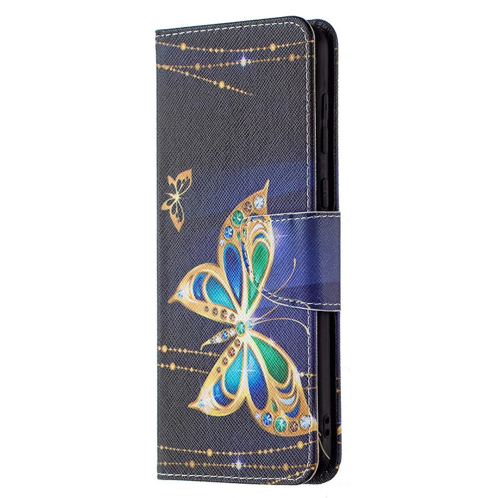 Pattern Printing Leather Wallet Shell Case for Samsung Galaxy A02 - Vivid Butterfly - 2