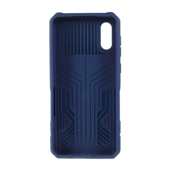 Back Clip Kickstand Design Well-Protected Hybrid Phone Case Shell for Samsung Galaxy A02 - Blue - 3