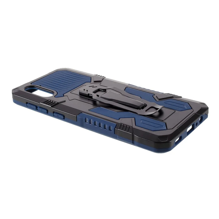 Back Clip Kickstand Design Well-Protected Hybrid Phone Case Shell for Samsung Galaxy A02 - Blue - 4