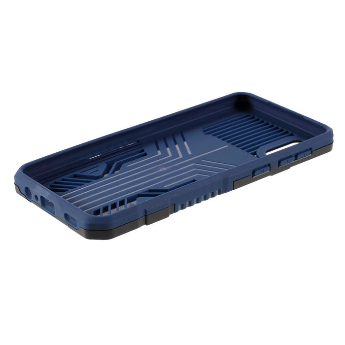 Back Clip Kickstand Design Well-Protected Hybrid Phone Case Shell for Samsung Galaxy A02 - Blue - 5
