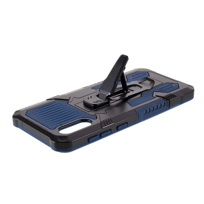 Back Clip Kickstand Design Well-Protected Hybrid Phone Case Shell for Samsung Galaxy A02 - Blue - 6