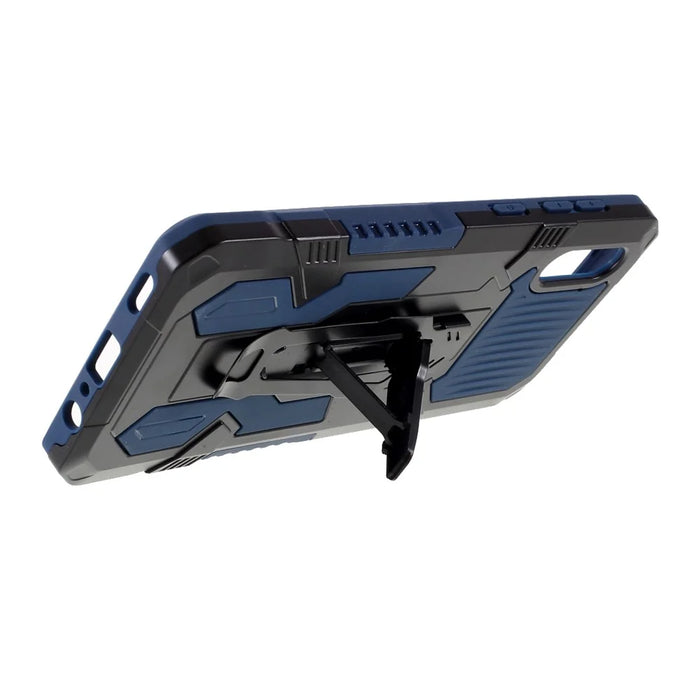 Back Clip Kickstand Design Well-Protected Hybrid Phone Case Shell for Samsung Galaxy A02 - Blue - 7