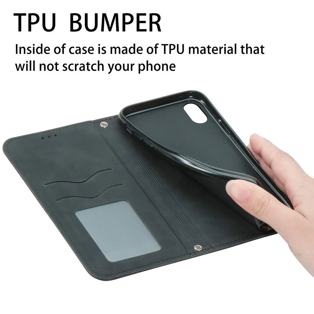 Autp-absorbed Vintage Skin Feeling PU Leather Phone Case for Samsung Galaxy A51 4G SM-A515 - Black - 5