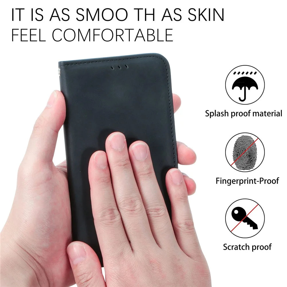 Autp-absorbed Vintage Skin Feeling PU Leather Phone Case for Samsung Galaxy A51 4G SM-A515 - Black - 6