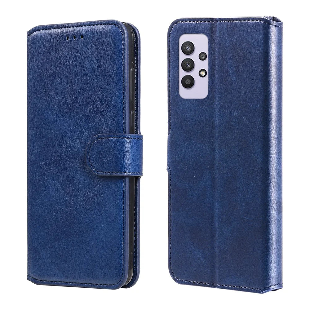 Quality Wallet Stand Flip Leather Phone Case for Samsung Galaxy A32 4G (EU Version) - Blue - 1