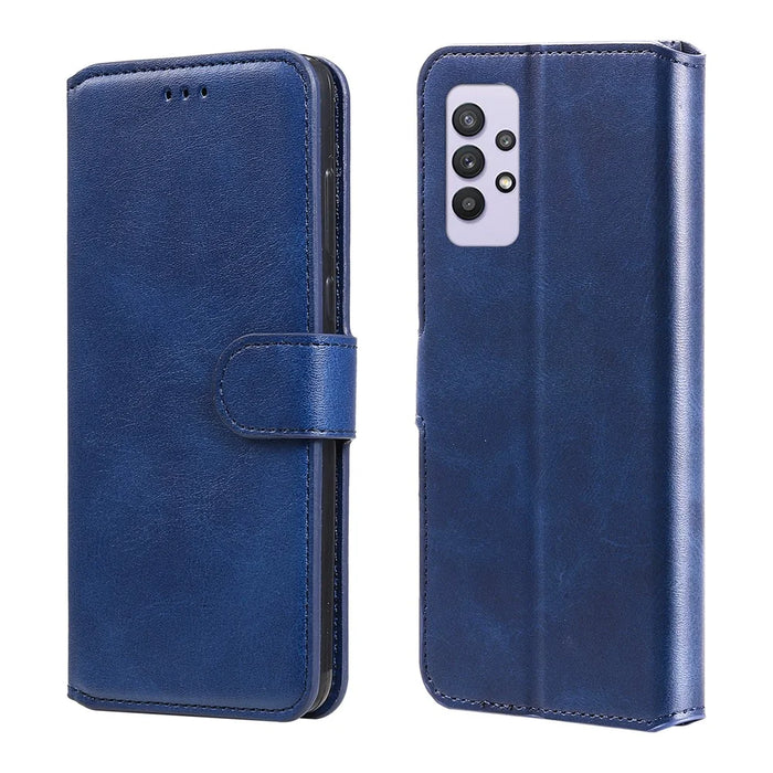 Quality Wallet Stand Flip Leather Phone Case for Samsung Galaxy A32 4G (EU Version) - Blue - 1