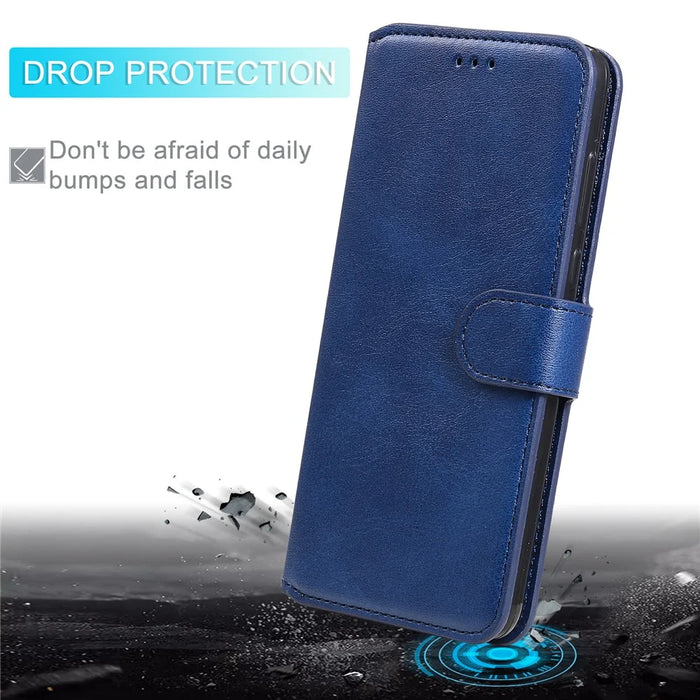 Quality Wallet Stand Flip Leather Phone Case for Samsung Galaxy A32 4G (EU Version) - Blue - 2