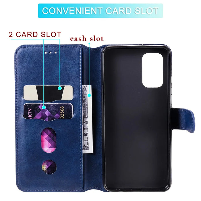Quality Wallet Stand Flip Leather Phone Case for Samsung Galaxy A32 4G (EU Version) - Blue - 4