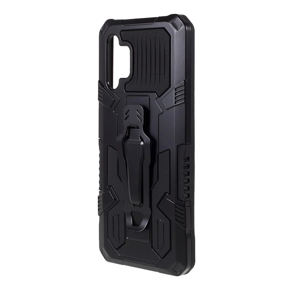 Kickstand Back Clip Design Hybrid Phone Case Shell for Samsung Galaxy A32 4G [EU Version] - Black - 2