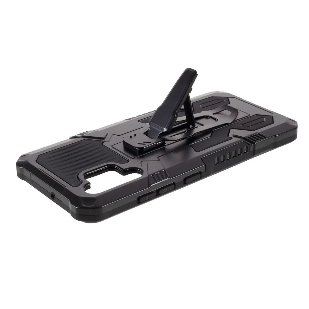 Kickstand Back Clip Design Hybrid Phone Case Shell for Samsung Galaxy A32 4G [EU Version] - Black - 6