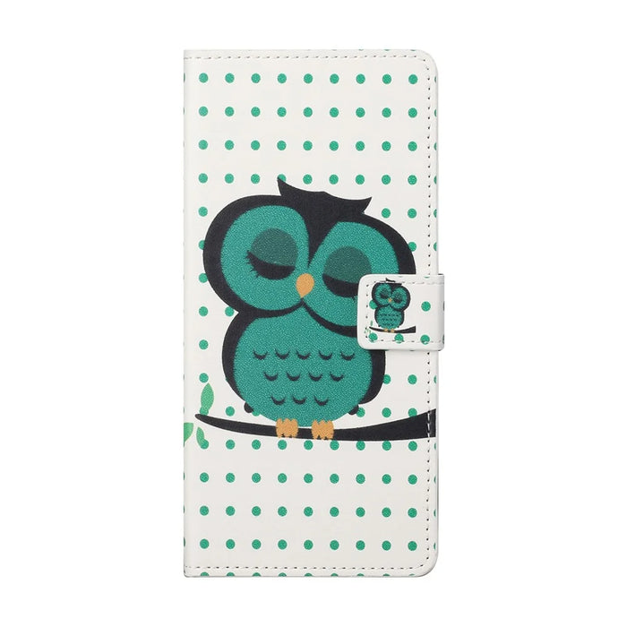 Pattern Printing Leather Wallet Stand Case for Samsung Galaxy S21 FE - Single Owl - 2