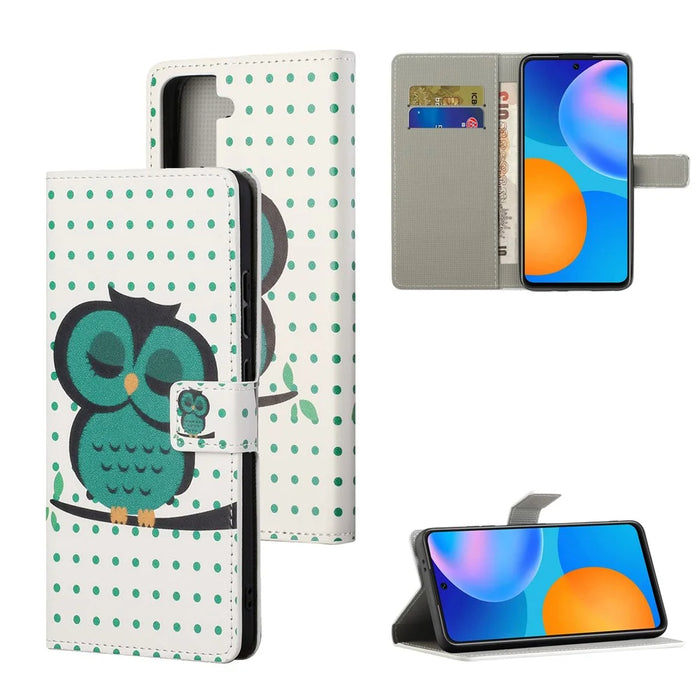 Pattern Printing Leather Wallet Stand Case for Samsung Galaxy S21 FE - Single Owl - 6