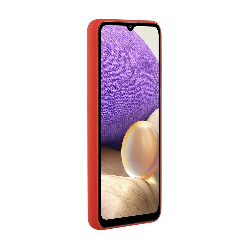Drop-resistant Soft TPU Phone Case with Card Holder Cover for Samsung Galaxy A32 4G - Watermelon Red - 5