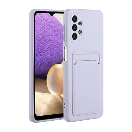 Drop-resistant Flexible TPU Phone Case with Card Holder Cover for Samsung Galaxy A72 4G/5G - Purple - 1