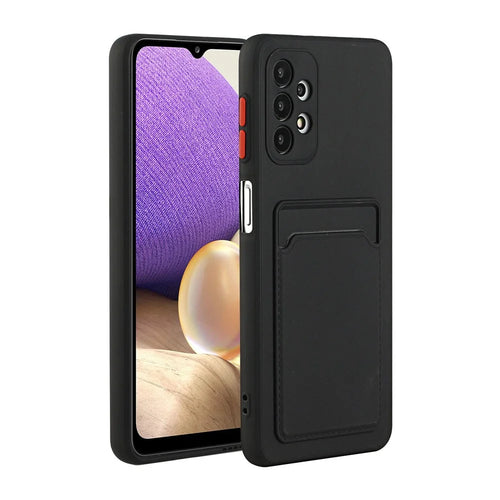 Well-Protected Soft TPU Phone Case with Card Holder Cover for Samsung Galaxy A52 4G/5G / A52s 5G - Black - 1