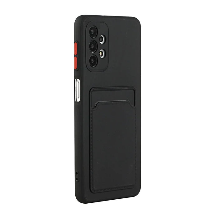 Well-Protected Soft TPU Phone Case with Card Holder Cover for Samsung Galaxy A52 4G/5G / A52s 5G - Black - 4