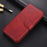 AZNS Wallet Design Leather Shell Phone Stand Cover Case for Samsung Galaxy A32 4G - Red - 3