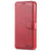 AZNS Wallet Design Leather Shell Phone Stand Cover Case for Samsung Galaxy A32 4G - Red - 4