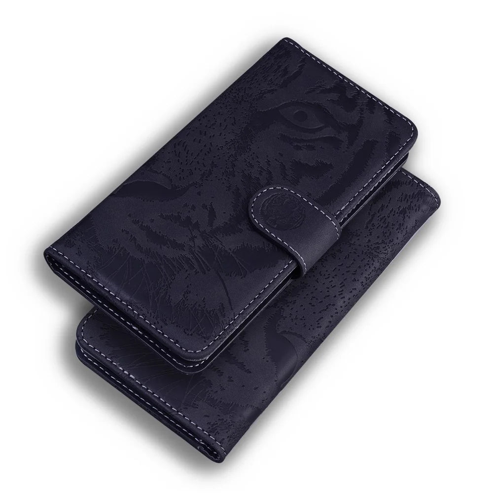 Imprinted Tiger Pattern Leather Wallet Cover Case with Stand for Samsung Galaxy A32 4G (EU Version) - Black - 7