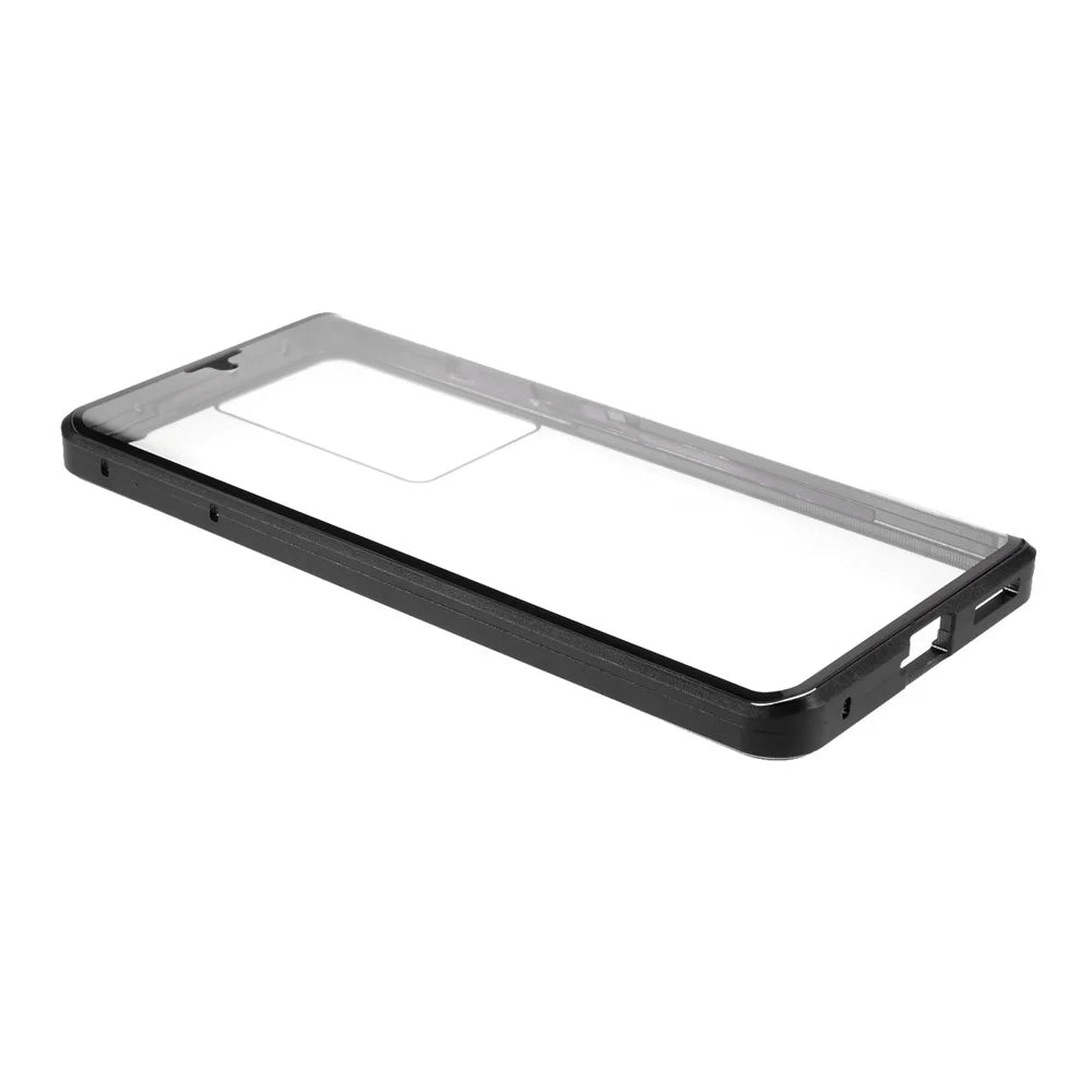 For Samsung Galaxy S21 Ultra 5G Full Body Case Magnetic Tempered Glass Double-Sided Phone Case - Black - 4